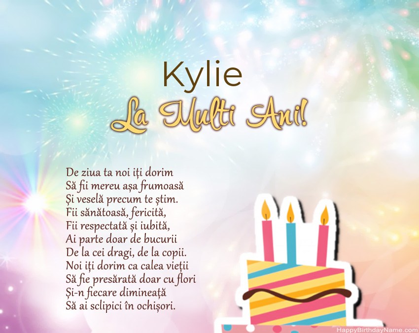 La mulți ani Kylie în vers La mulți ani Kylie în vers