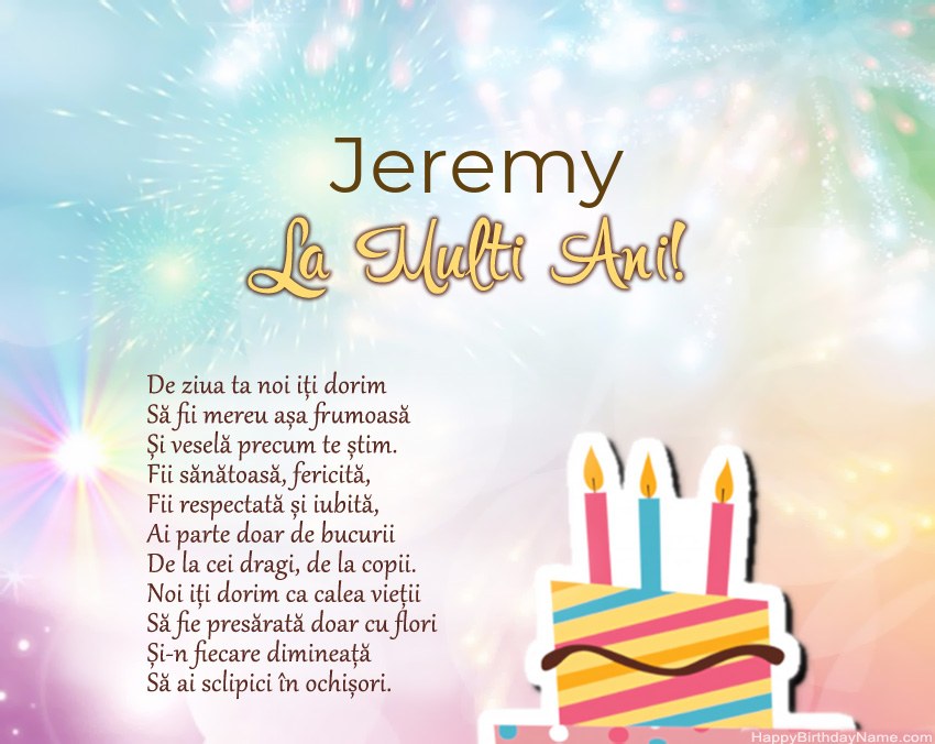 La mulți ani Jeremy în vers