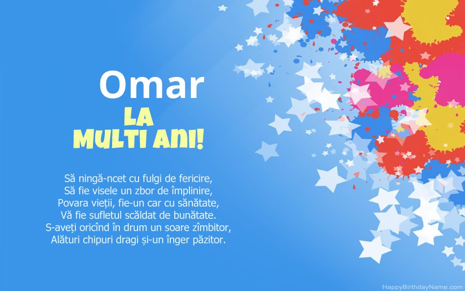 Felicitări pentru ziua de naștere a Omar