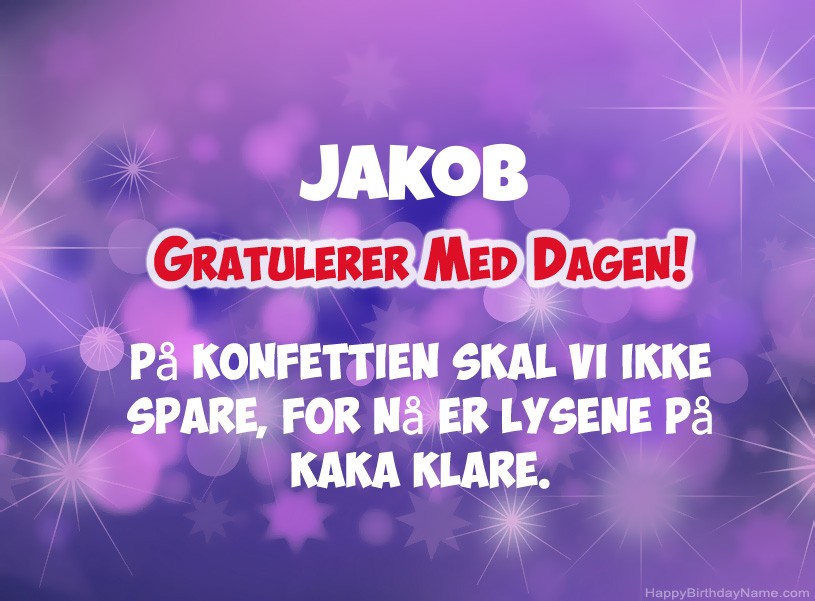 Ønsker Jakob for gratulerer med dagen