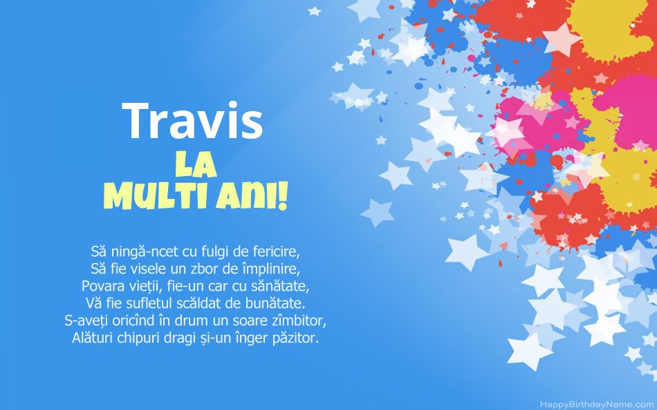 Felicitări pentru ziua de naștere a Travis