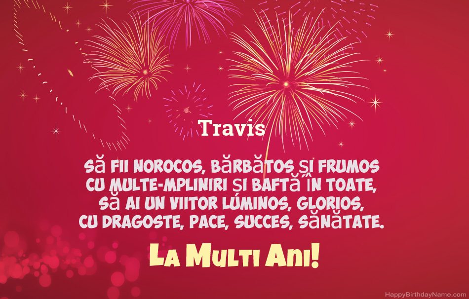 La mulți ani Travis, poezii frumoase