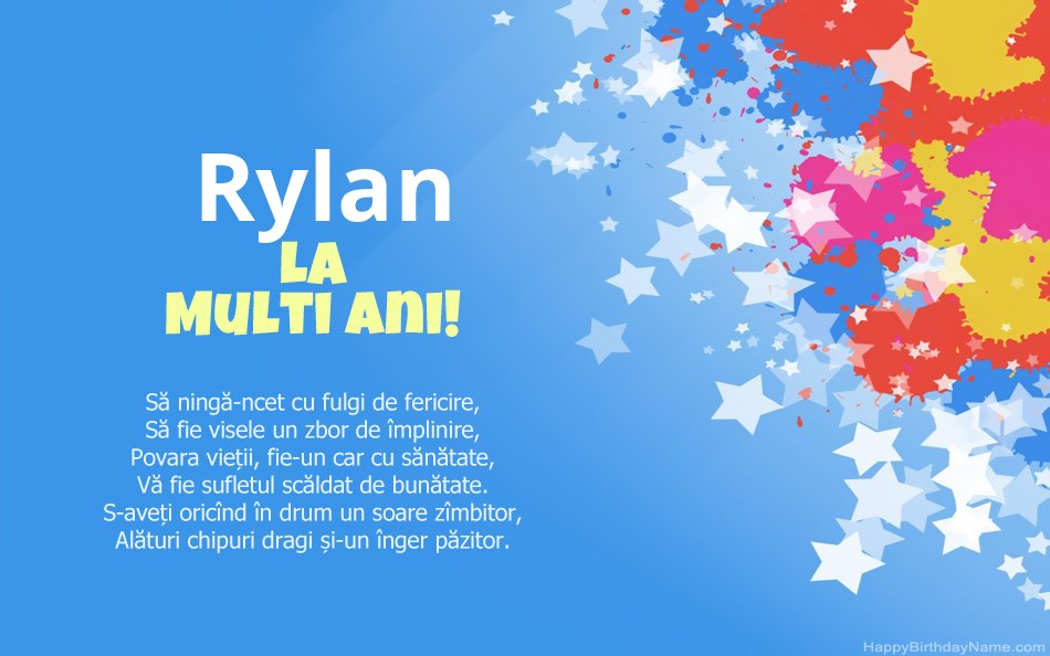 Felicitări pentru ziua de naștere a Rylan
