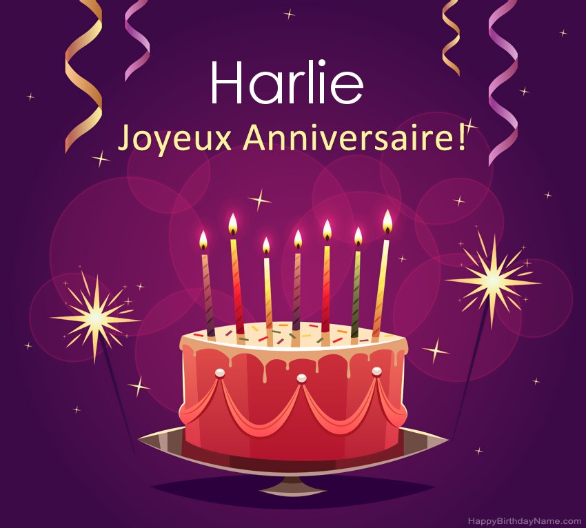 Salutations drôles pour les photos de joyeux anniversaire Harlie