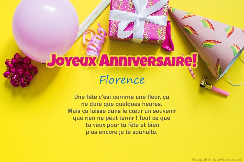 Joyeux anniversaire Florence en prose