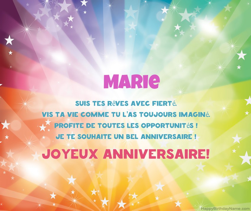 Belles cartes de joyeux anniversaire pour Marie