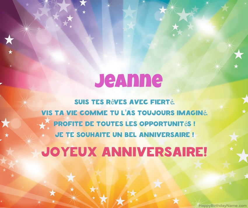 Belles cartes de joyeux anniversaire pour Jeanne