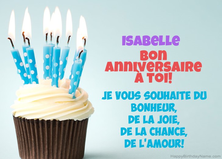 Félicitations pour le joyeux anniversaire de Isabelle