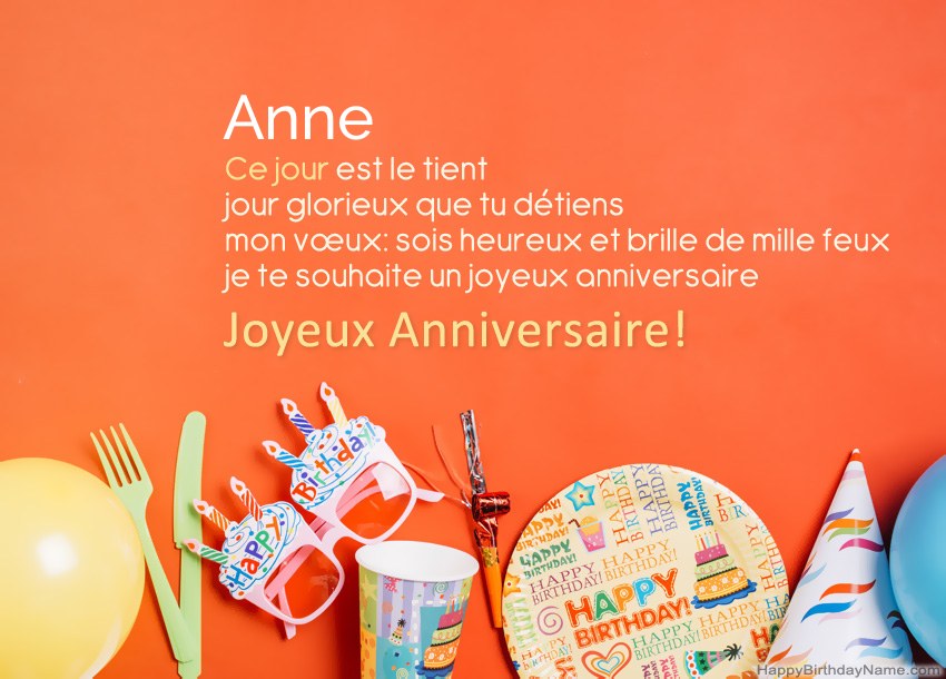 Cartes de joyeux anniversaire pour Anne