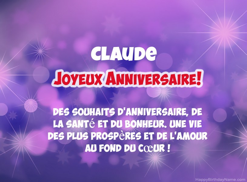 Belles images pour joyeux anniversaire de Claude