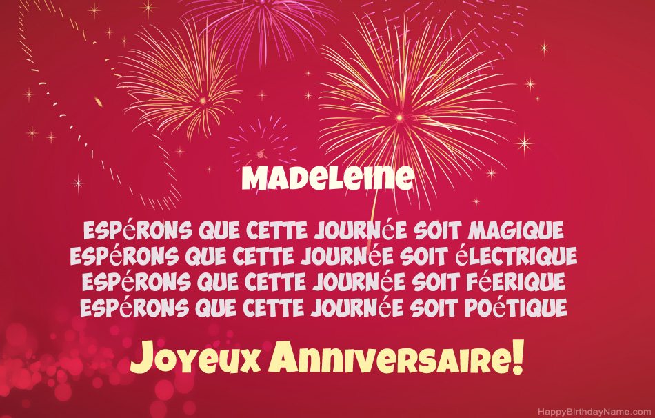 Joyeux anniversaire Madeleine, beaux poèmes