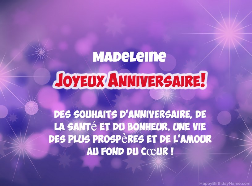 Belles images pour joyeux anniversaire de Madeleine