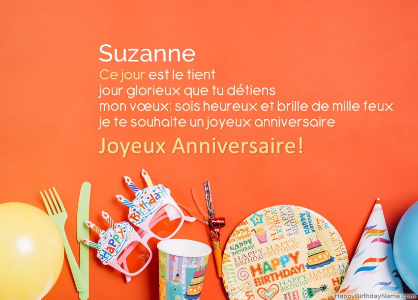Cartes de joyeux anniversaire pour Suzanne