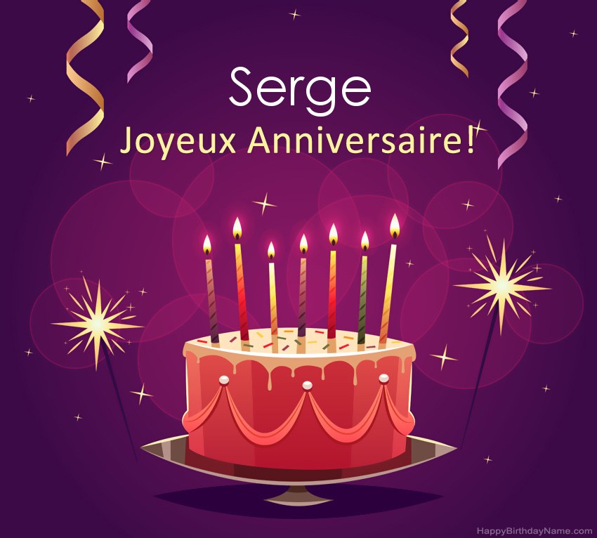 Salutations drôles pour les photos de joyeux anniversaire Serge