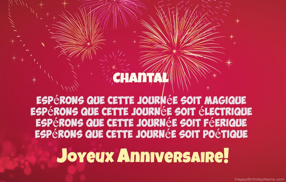 Joyeux anniversaire Chantal, beaux poèmes