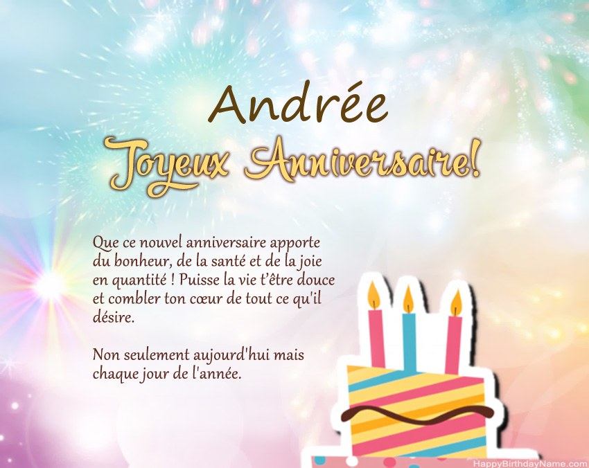 Joyeux anniversaire Andrée en vers
