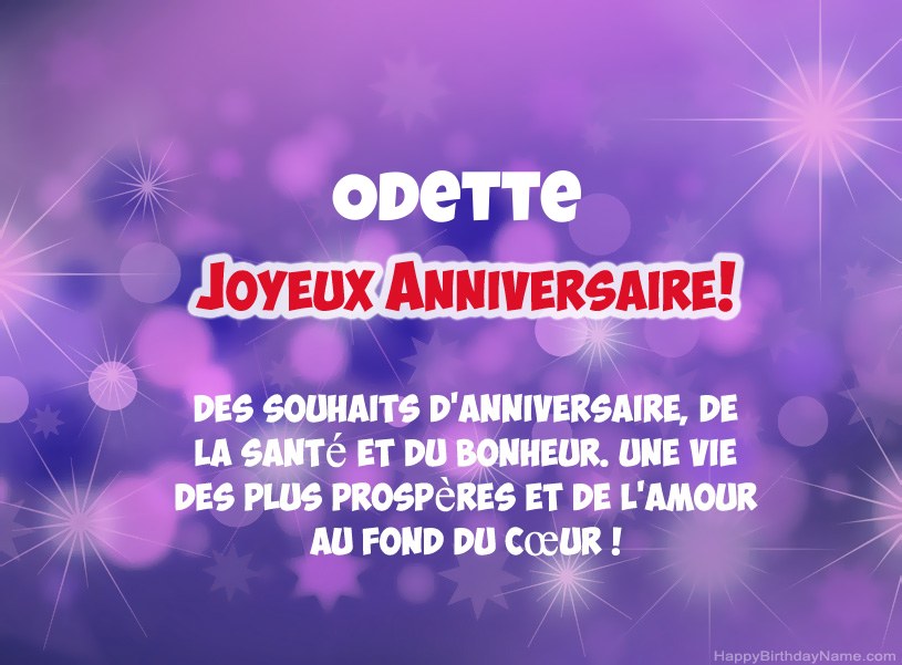 Belles images pour joyeux anniversaire de Odette