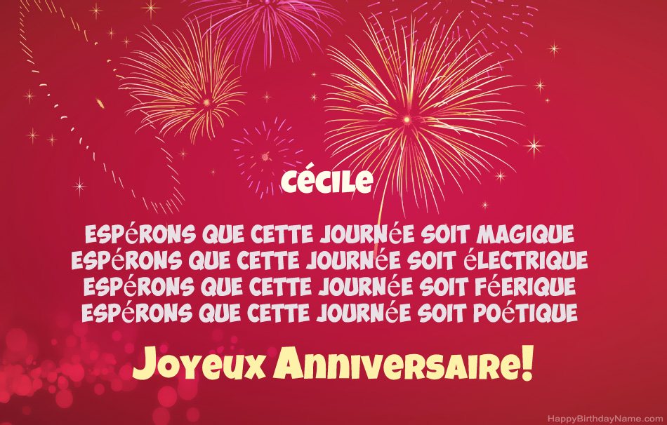 Joyeux anniversaire Cécile, beaux poèmes
