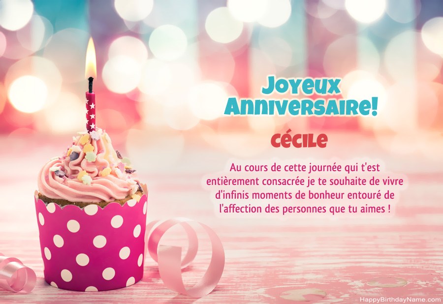 Télécharger Happy Birthday card Cécile gratuitement