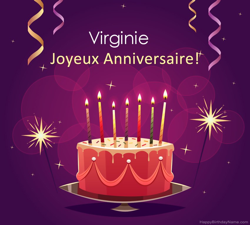 Salutations drôles pour les photos de joyeux anniversaire Virginie