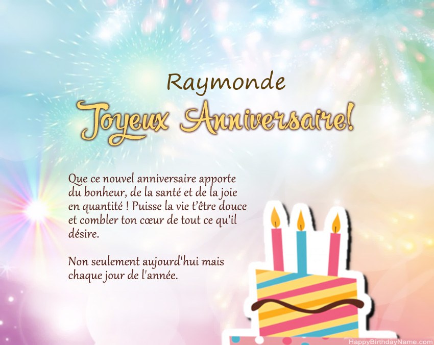 Joyeux anniversaire Raymonde en vers