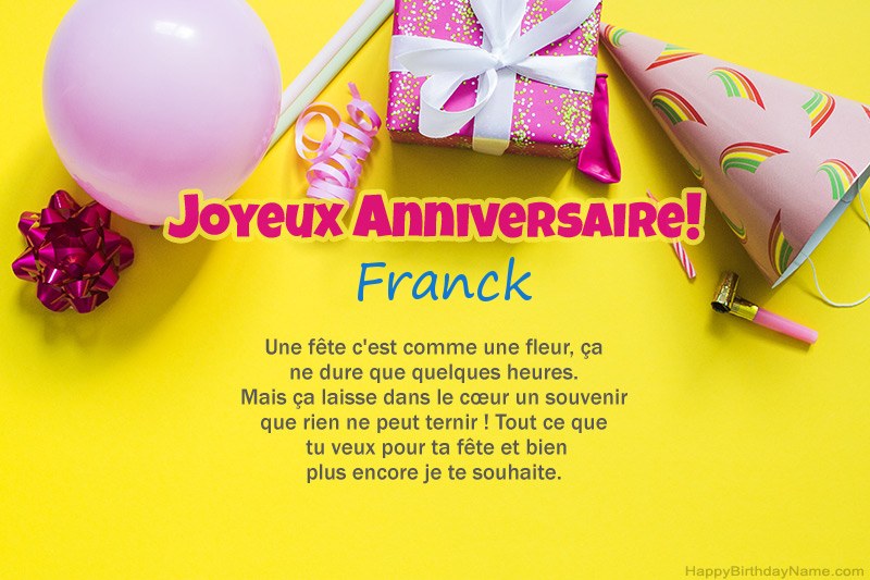 Joyeux anniversaire Franck en prose