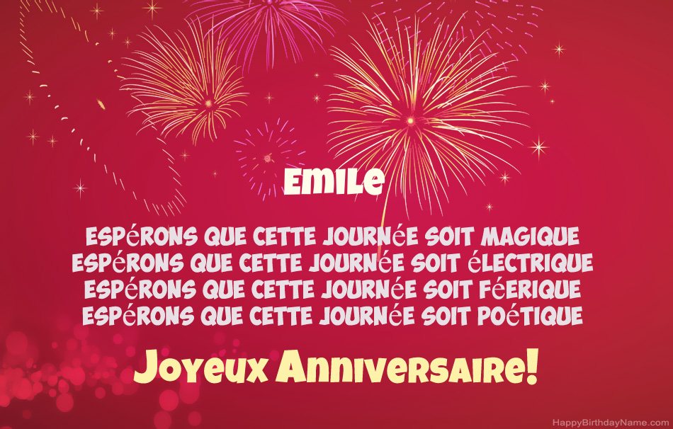 Joyeux anniversaire Emile, beaux poèmes