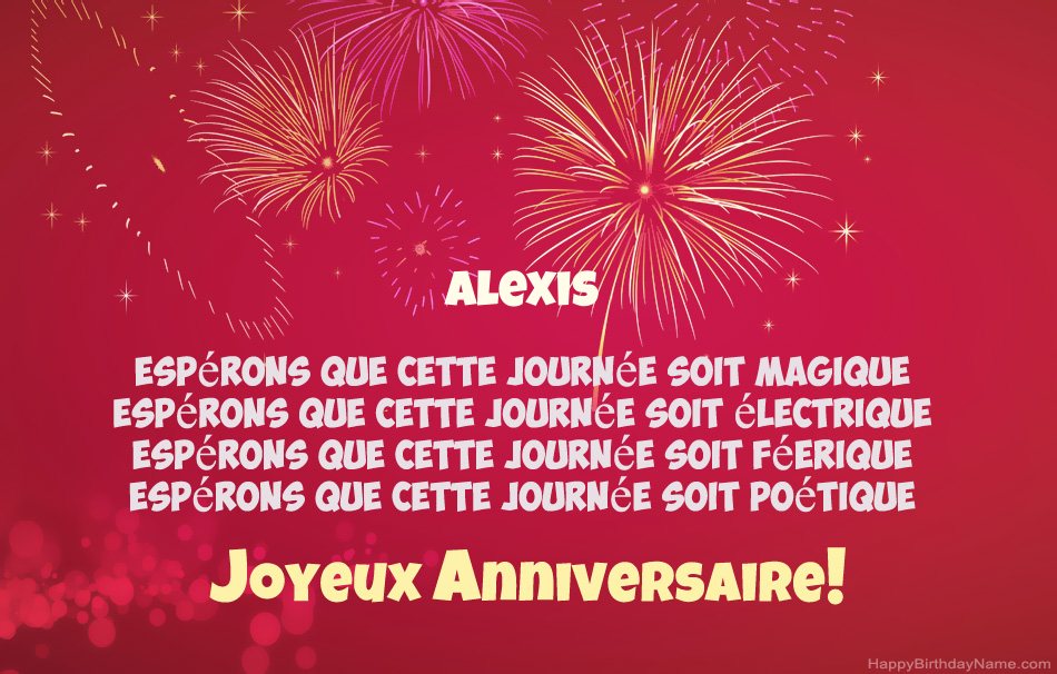 Joyeux anniversaire Alexis, beaux poèmes