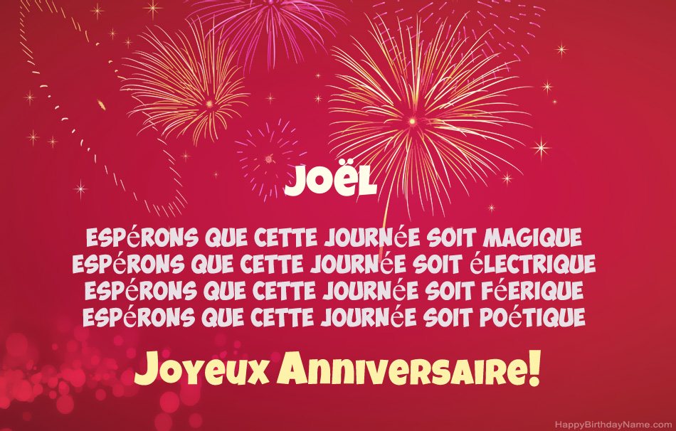 Joyeux anniversaire Joël, beaux poèmes