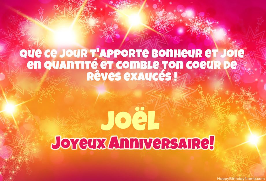 Cool félicitations pour joyeux anniversaire de Joël