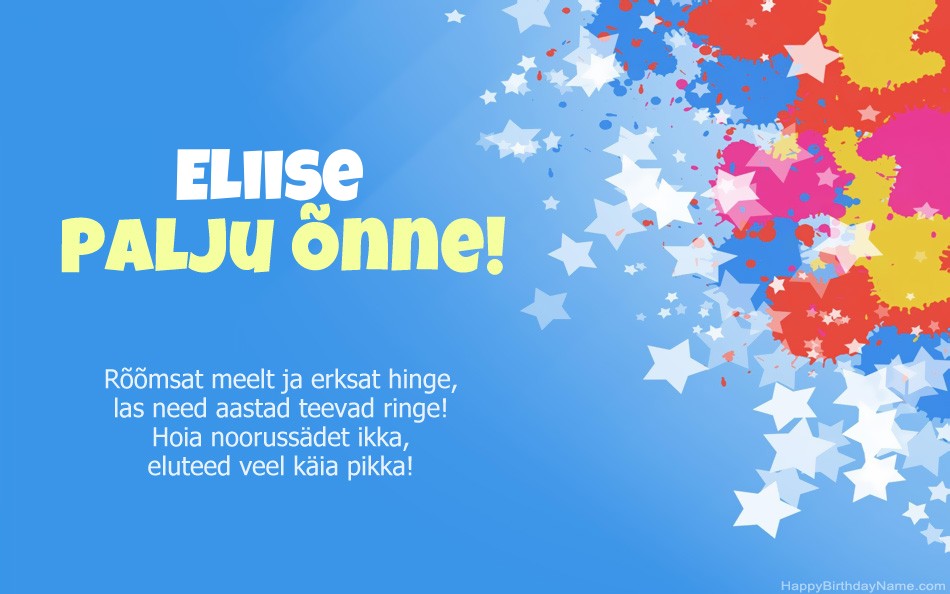 Õnnitleme Eliise Õnnitleme Eliise