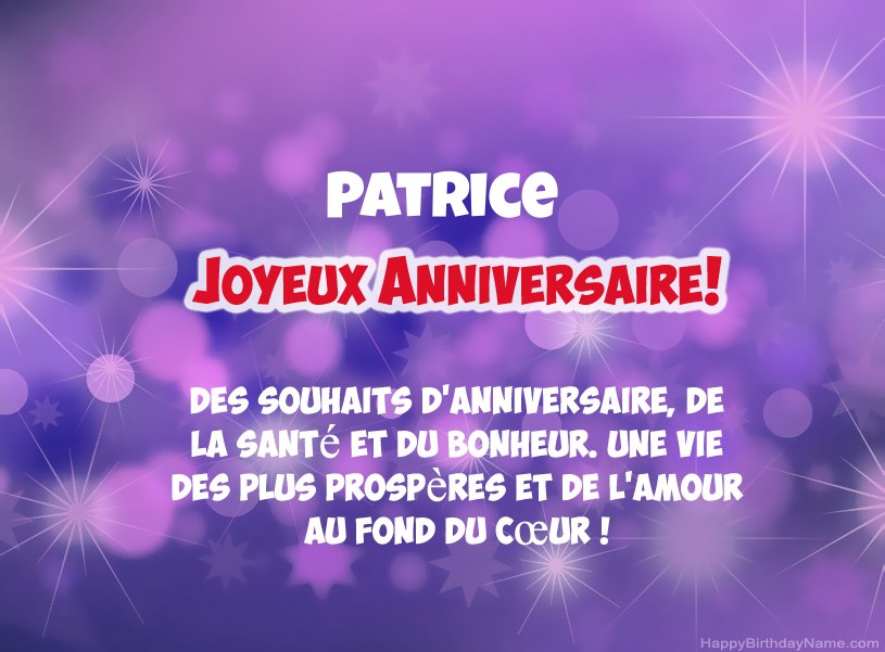 Belles images pour joyeux anniversaire de Patrice
