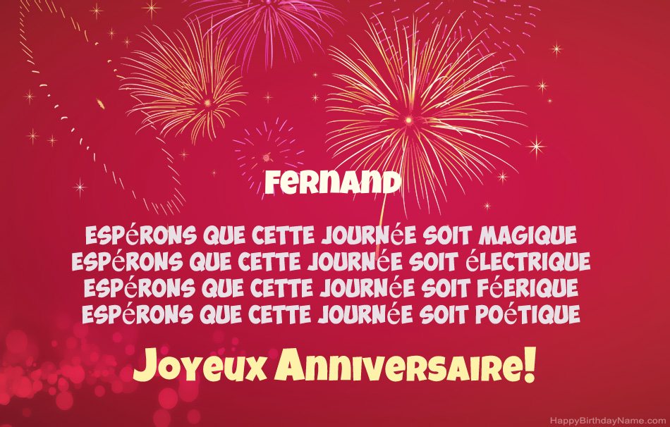 Joyeux anniversaire Fernand, beaux poèmes