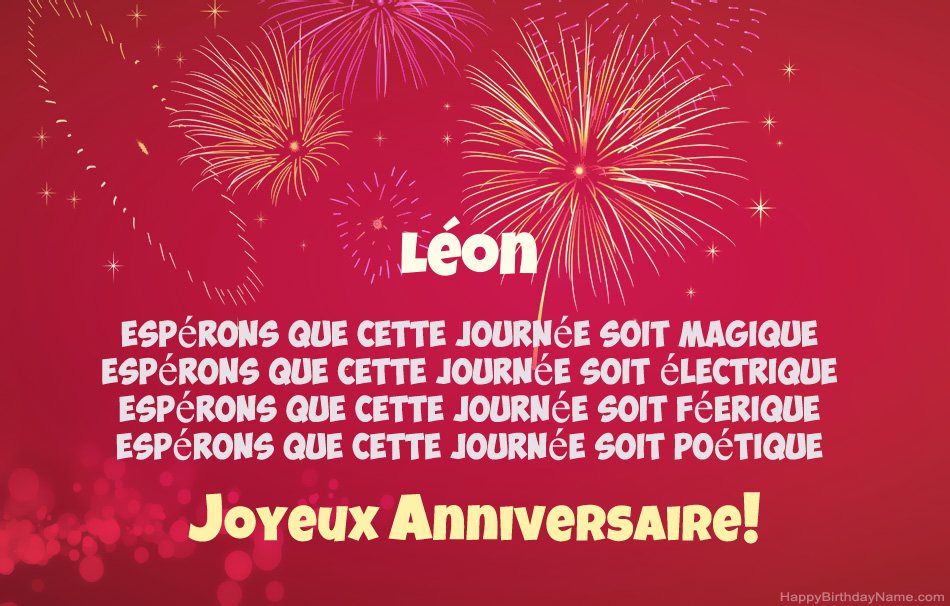 Joyeux anniversaire Léon, beaux poèmes