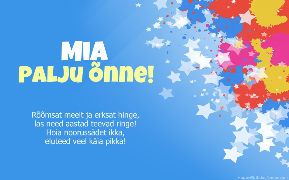 Õnnitleme Mia