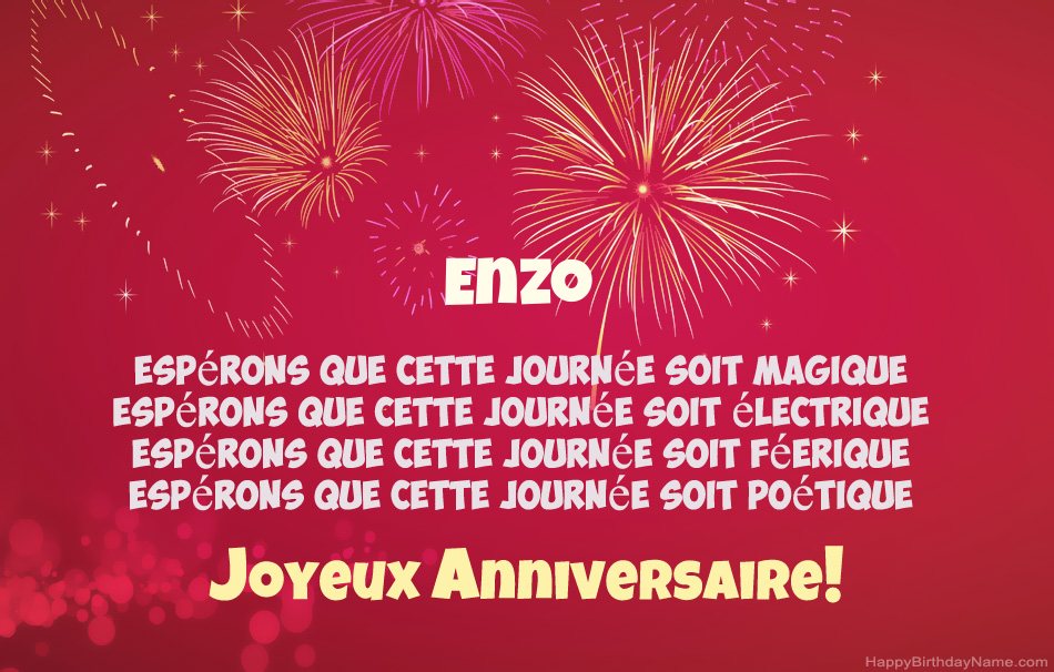 Joyeux anniversaire Enzo, beaux poèmes