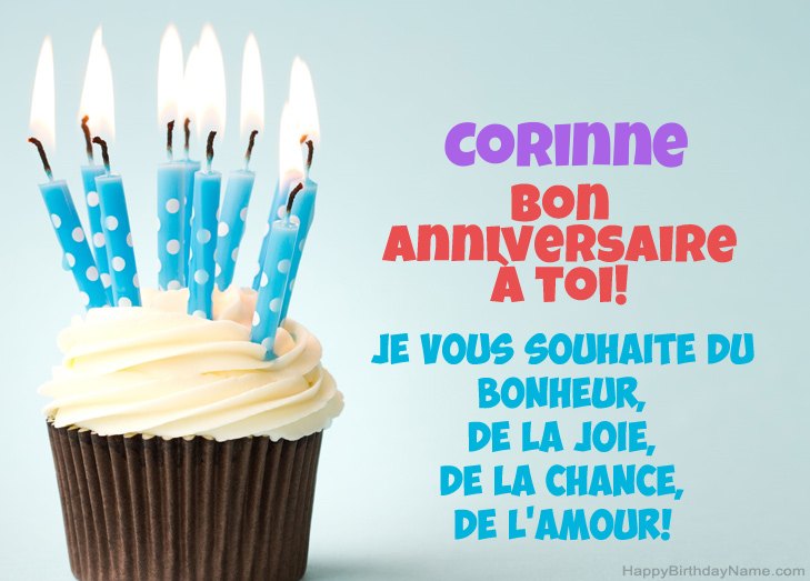 Félicitations pour le joyeux anniversaire de Corinne