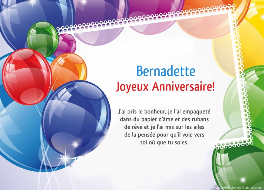 Joyeux Anniversaire Bernadette!