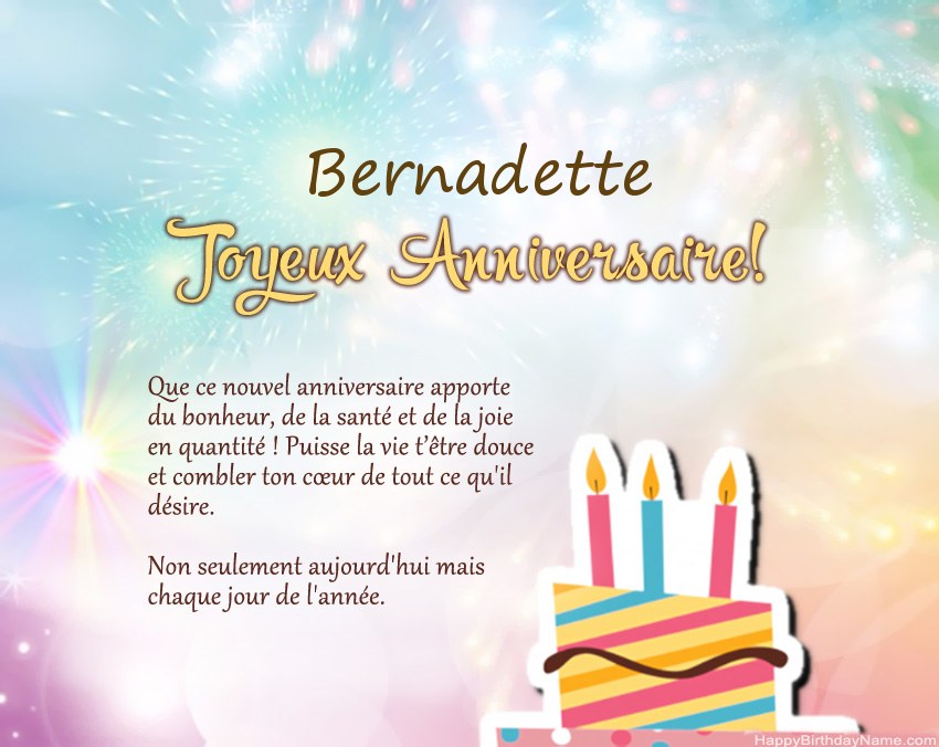 Joyeux anniversaire Bernadette en vers
