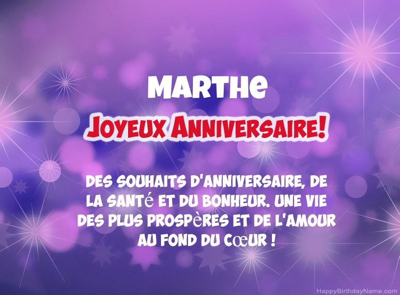 Belles images pour joyeux anniversaire de Marthe