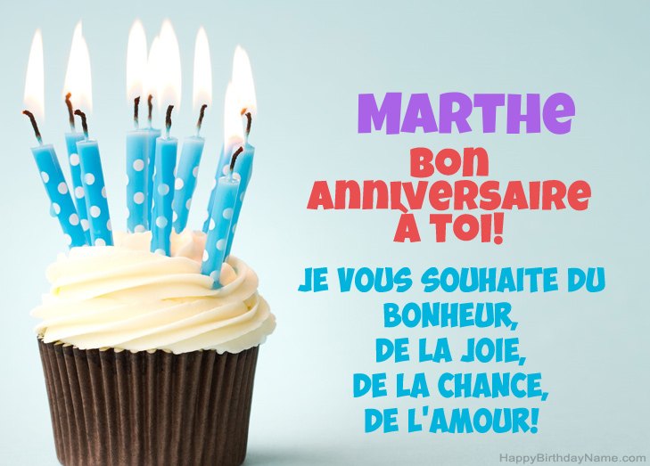 Félicitations pour le joyeux anniversaire de Marthe