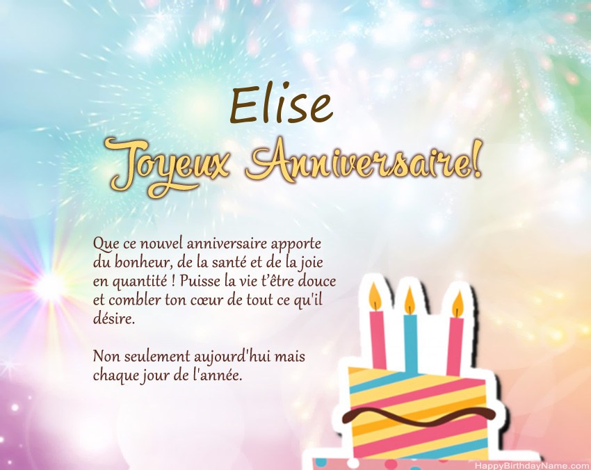 Joyeux anniversaire Elise en vers