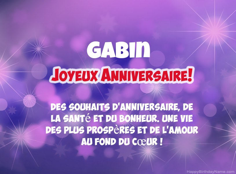 Belles images pour joyeux anniversaire de Gabin
