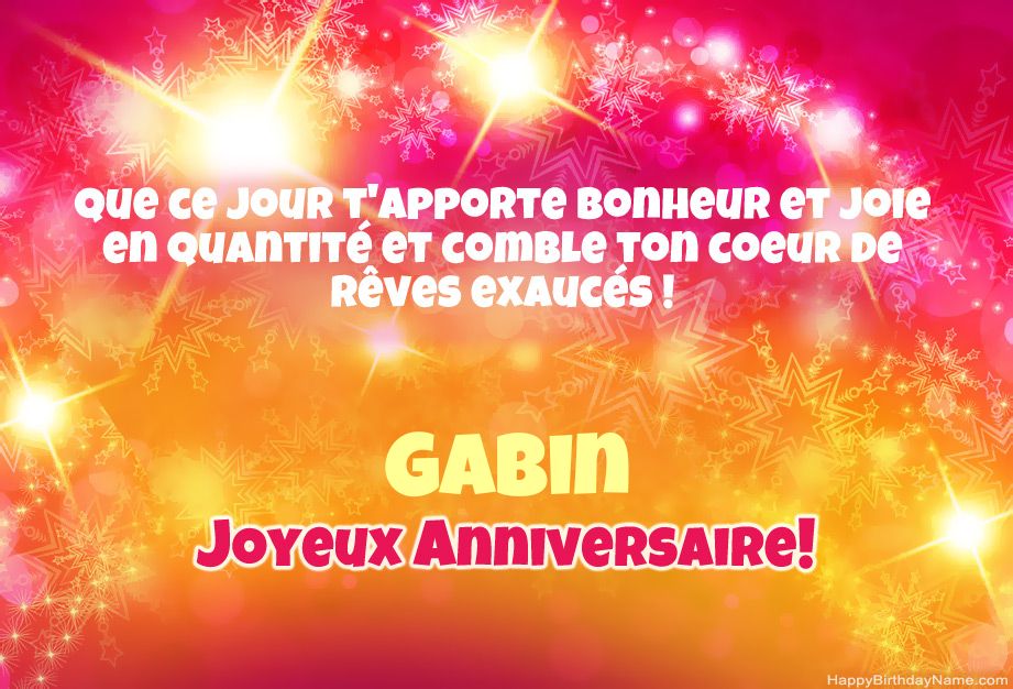 Cool félicitations pour joyeux anniversaire de Gabin