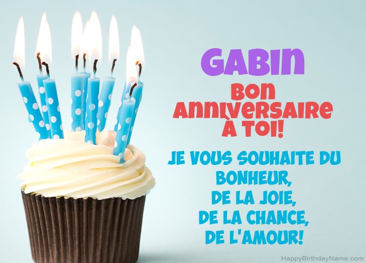 Félicitations pour le joyeux anniversaire de Gabin