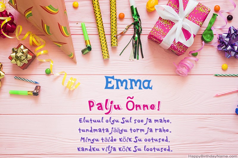 Laadi alla õnnelik sünnipäevakaart Emma tasuta