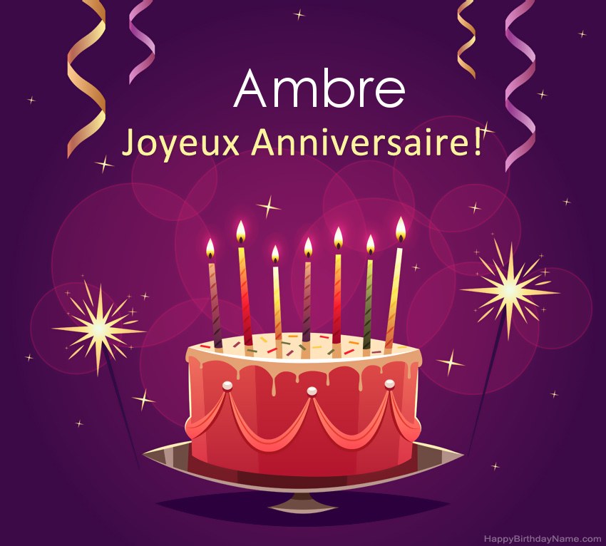 Salutations drôles pour les photos de joyeux anniversaire Ambre
