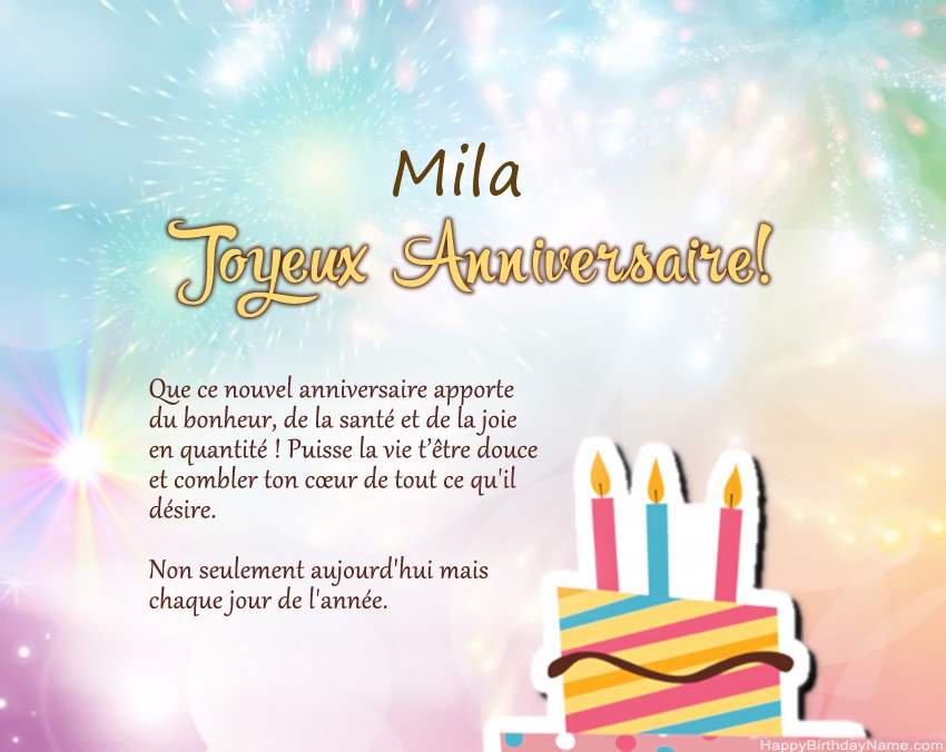 Joyeux anniversaire Mila en vers