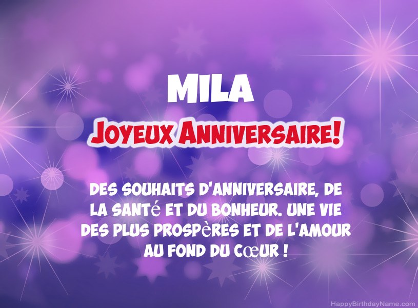 Belles images pour joyeux anniversaire de Mila