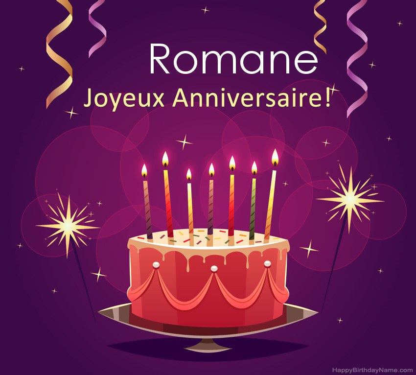 Salutations drôles pour les photos de joyeux anniversaire Romane